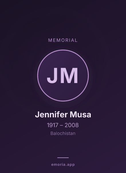 Memorial portrait of Jennifer Musa