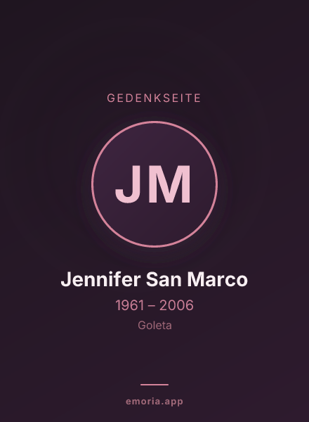 Gedenkportrait von Jennifer San Marco