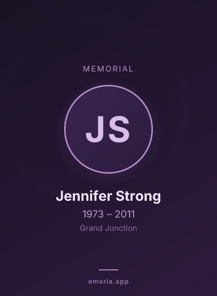 Memorial portrait of Jennifer Strong