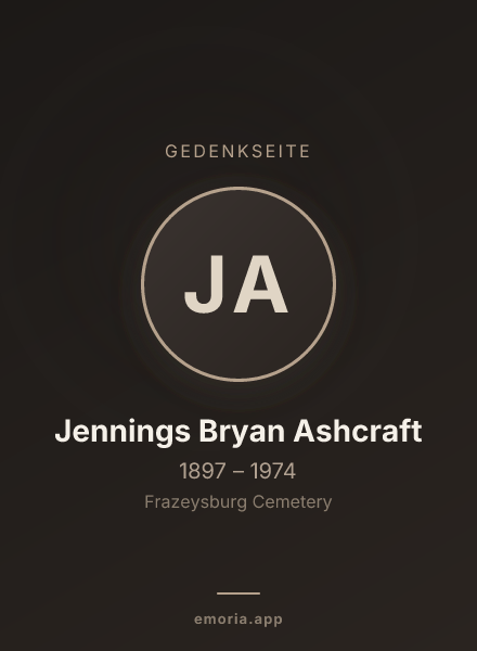 Gedenkportrait von Jennings Bryan Ashcraft