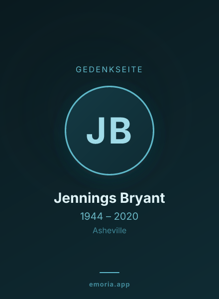 Gedenkportrait von Jennings Bryant