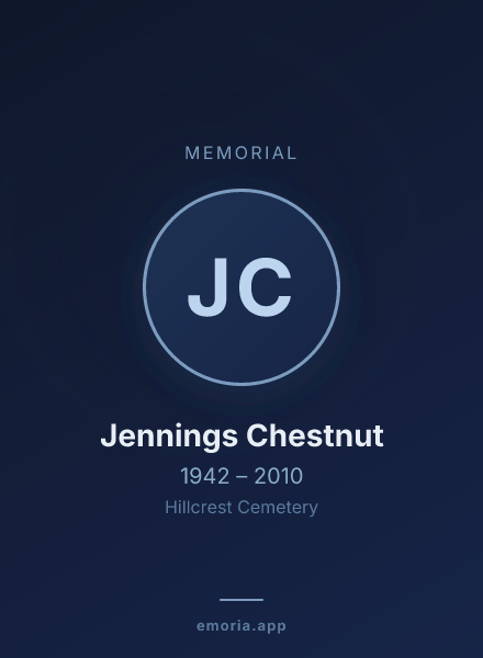 Memorial portrait of Jennings Chestnut