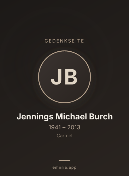 Gedenkportrait von Jennings Michael Burch
