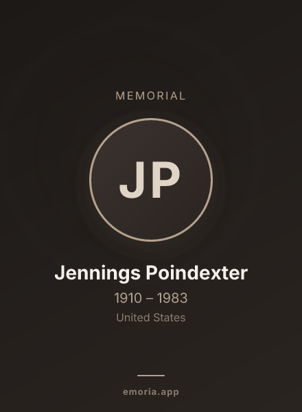 Memorial portrait of Jennings Poindexter