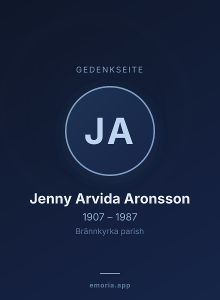 Gedenkportrait von Jenny Arvida Aronsson