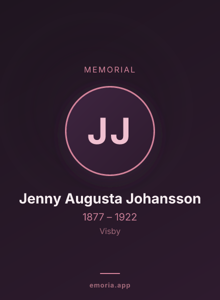 Memorial portrait of Jenny Augusta Johansson