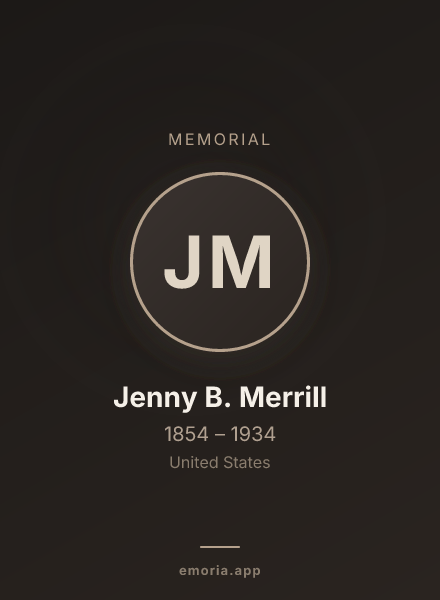 Memorial portrait of Jenny B. Merrill