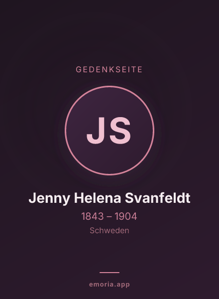 Gedenkportrait von Jenny Helena Svanfeldt
