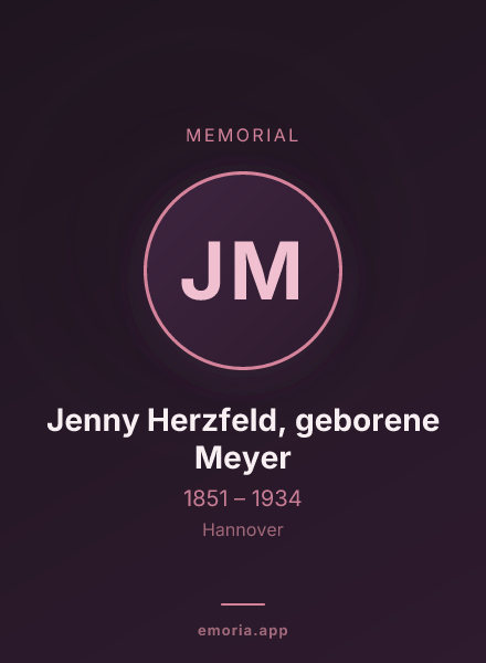 Memorial portrait of Jenny Herzfeld, geborene Meyer