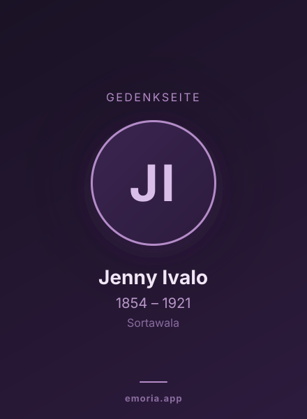 Gedenkportrait von Jenny Ivalo
