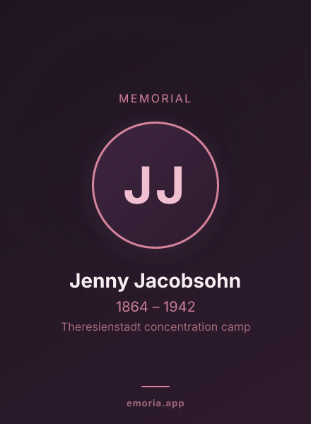 Memorial portrait of Jenny Jacobsohn