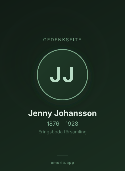 Gedenkportrait von Jenny Johansson