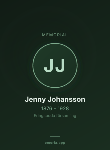 Memorial portrait of Jenny Johansson