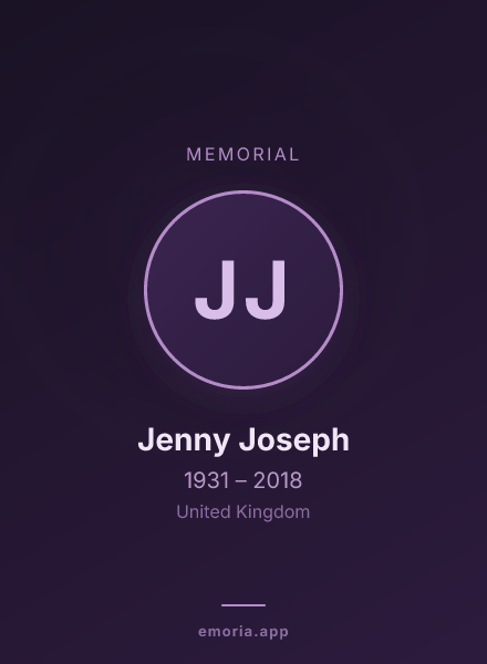 Memorial portrait of Jenny Joseph