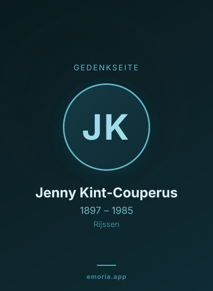 Gedenkportrait von Jenny Kint-Couperus