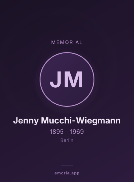 Memorial portrait of Jenny Mucchi-Wiegmann