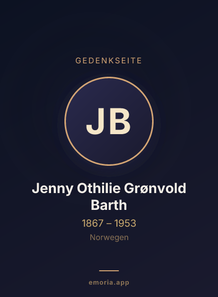 Gedenkportrait von Jenny Othilie Grønvold Barth