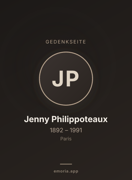 Gedenkportrait von Jenny Philippoteaux
