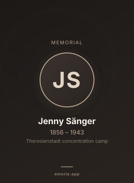 Memorial portrait of Jenny Sänger