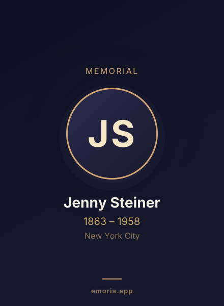 Memorial portrait of Jenny Steiner