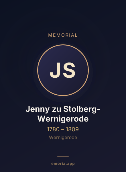 Memorial portrait of Jenny zu Stolberg-Wernigerode