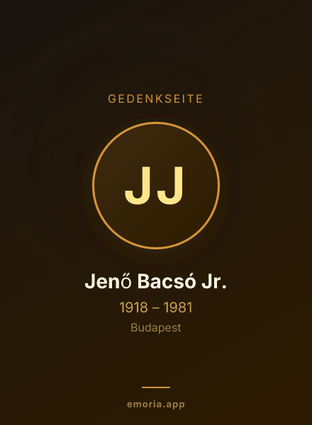 Gedenkportrait von Jenő Bacsó Jr.