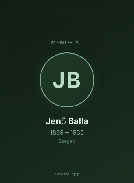 Memorial portrait of Jenő Balla