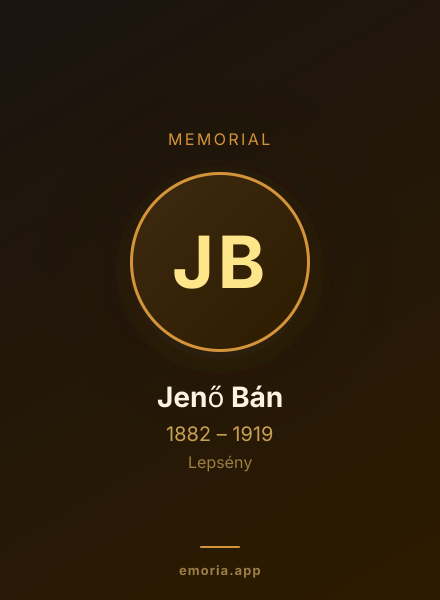 Memorial portrait of Jenő Bán