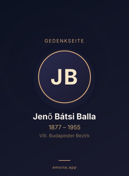 Gedenkportrait von Jenő Bátsi Balla