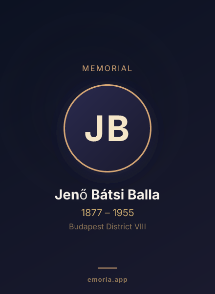 Memorial portrait of Jenő Bátsi Balla