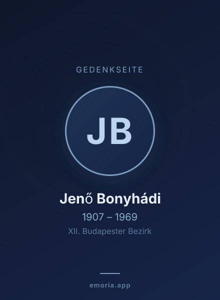 Gedenkportrait von Jenő Bonyhádi