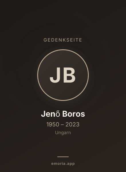 Gedenkportrait von Jenő Boros