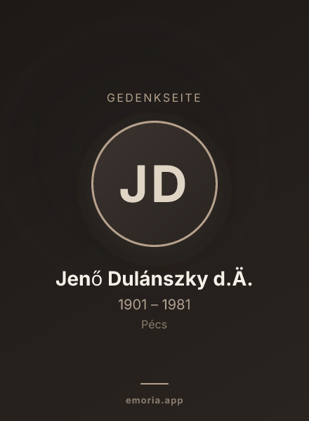 Gedenkportrait von Jenő Dulánszky d.Ä.