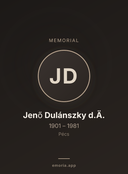 Memorial portrait of Jenő Dulánszky d.Ä.