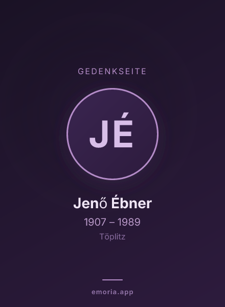 Gedenkportrait von Jenő Ébner