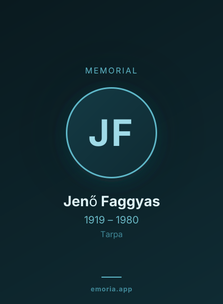 Memorial portrait of Jenő Faggyas