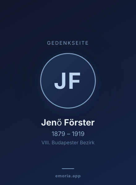 Gedenkportrait von Jenő Förster