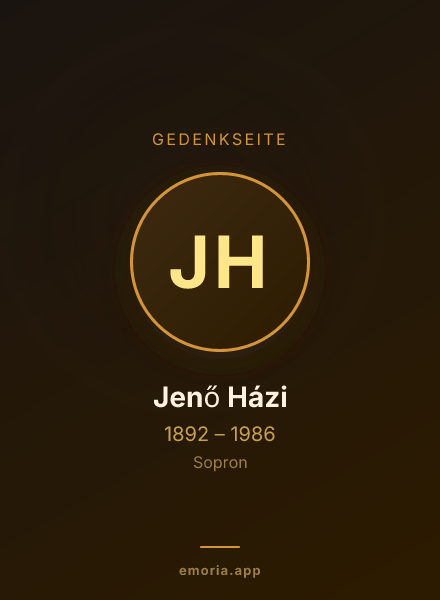 Gedenkportrait von Jenő Házi