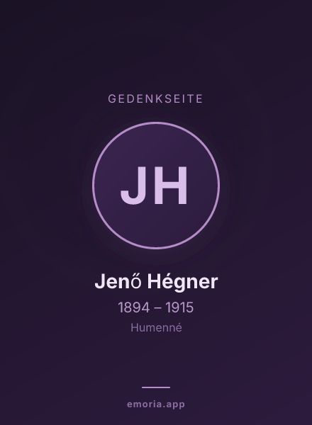 Gedenkportrait von Jenő Hégner