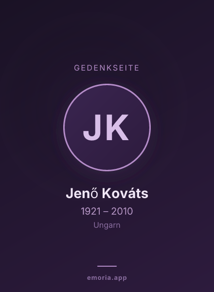 Gedenkportrait von Jenő Kováts