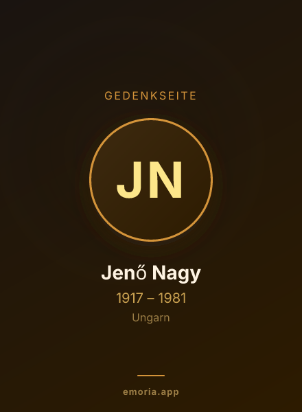 Gedenkportrait von Jenő Nagy