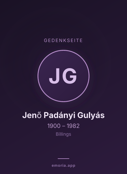 Gedenkportrait von Jenő Padányi Gulyás