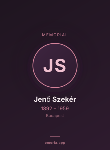 Memorial portrait of Jenő Szekér