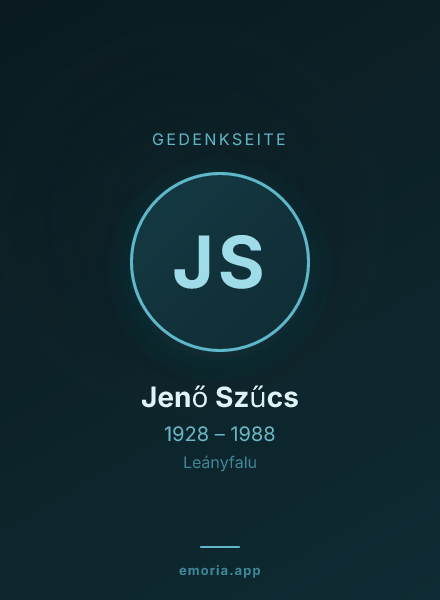 Gedenkportrait von Jenő Szűcs