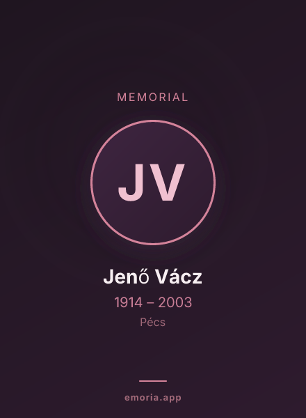 Memorial portrait of Jenő Vácz