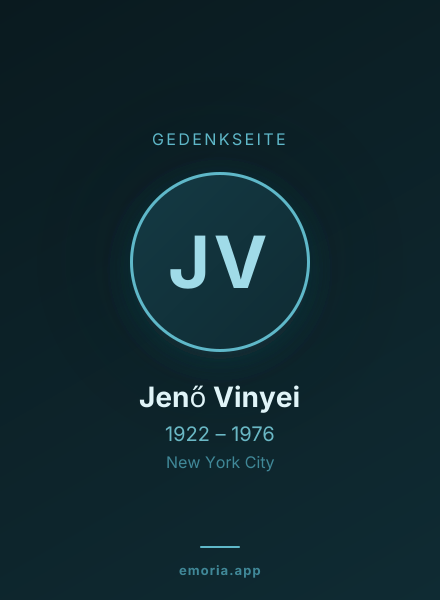 Gedenkportrait von Jenő Vinyei