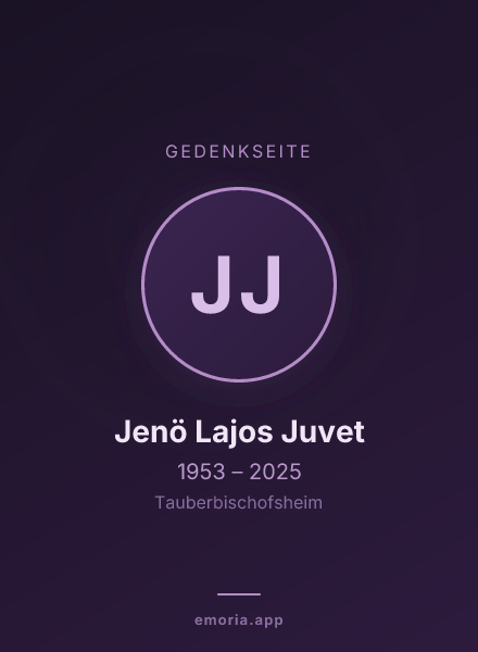 Gedenkportrait von Jenö Lajos Juvet