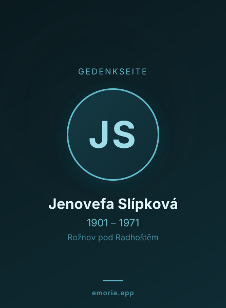 Gedenkportrait von Jenovefa Slípková