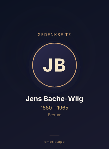 Gedenkportrait von Jens Bache-Wiig
