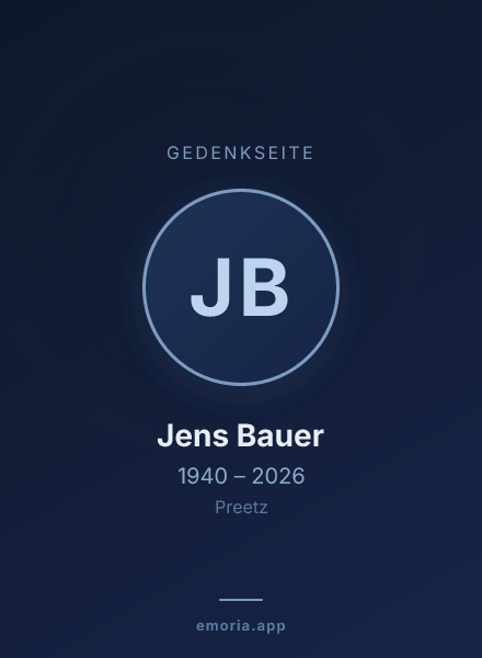 Gedenkportrait von Jens Bauer